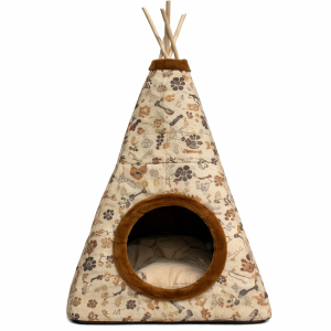 خرید ، قیمت و مشخصات جا خواب سرخ پوستی از پت شاپ لنداف هانا | Cat Teepee Bed