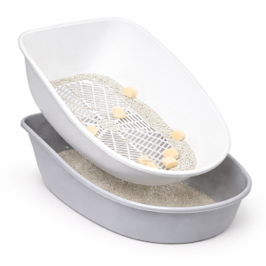 خرید ، قیمت و مشخصات ظرف خاک دو لگن از پت شاپ لنداف هانا | Cat litter box 2 basins