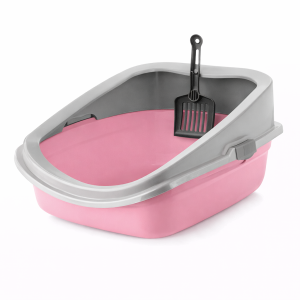 خرید ، قیمت و مشخصات ظرف خاک گربه لبه دار هپی پت مدل مشا از پت شاپ لنداف هانا | Masha's rimmed cat litter box