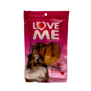 خرید ، قیمت و مشخصات تشویقی مدادی با دور پیچ هویج مرغ لاو می از پت شاپ لنداف هانا | LOVE ME dog treat