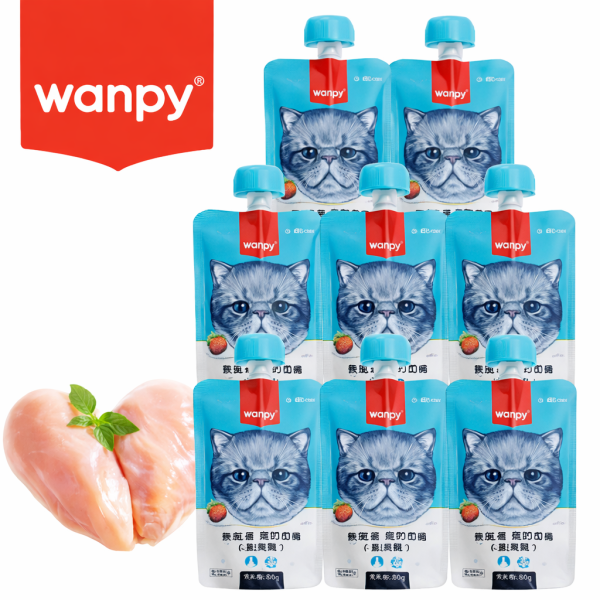 خرید ، قیمت و مشخصات پودینگ گربه ونپی مرغ از پت شاپ لنداف هانا | Wanpy Creamy Cat Pudding