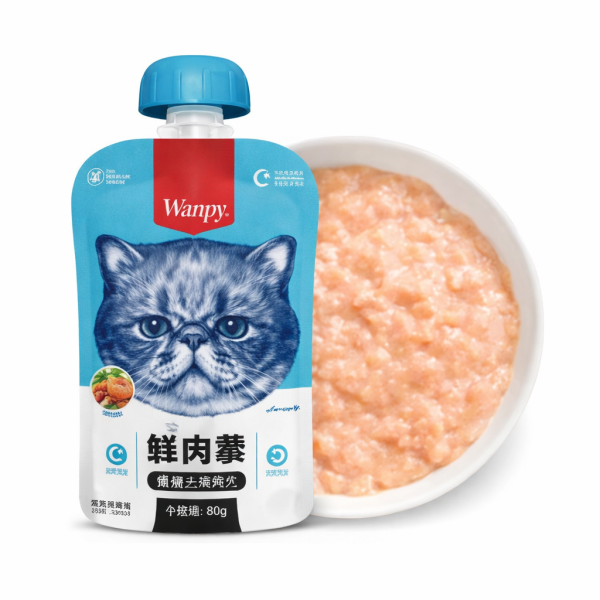 خرید ، قیمت و مشخصات پودینگ گربه ونپی مرغ از پت شاپ لنداف هانا | Wanpy Creamy Cat Pudding